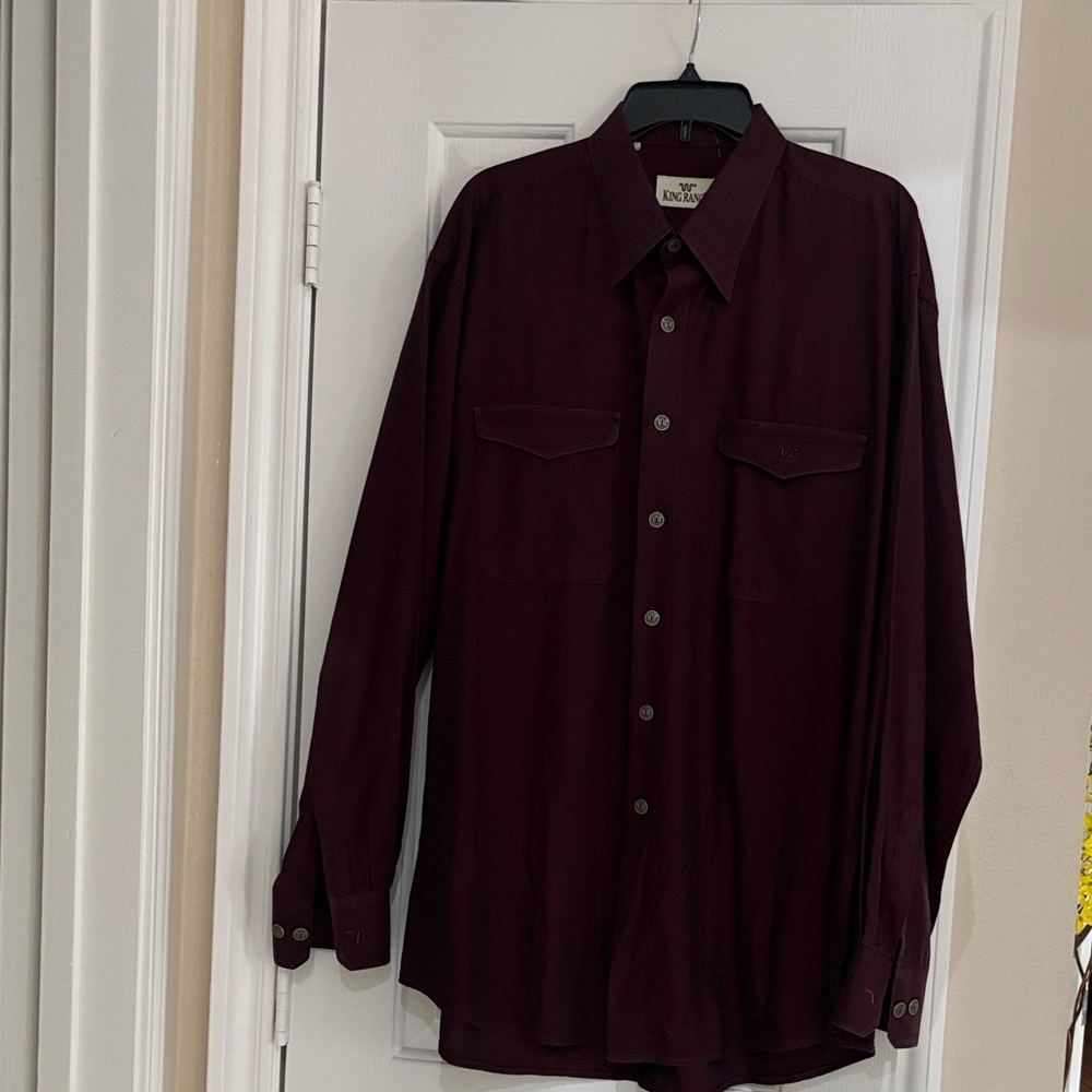 Dark Burgundy Button-Up Shirt